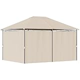 Outsunny Cenador con Techo al Aire Libre Gazebo Pabellón Exterior con Pared Lateral Cenador Carpa de Jardín 4x3 m Marco de Acero para Fiesta Eventos
