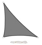 EUGAD Toldo 4,2x4,2x6m Triangular para Patio, HDPE 200 g/m², Exteriores, Jardín, Balcón Protección Rayos UV, Resistente y Transpirable, protección Color Gris 0174ZYF