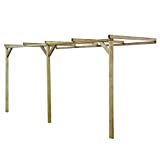 vidaXL Pérgola de Jardín Techo Inclinado de Madera de Pino Cenador de Patio