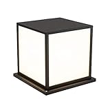 QEGY 30CM Lámpara de Columna Farol Exterior Negro LED Moderno E27 Lámpara de Jardín con 3 Colores Ajustable 12 W Aluminio Faros de Columna Impermeable Farolas Jardín Paredes Patio Iluminación