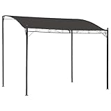 Dioche Pérgola de exterior de 3 x 2,5 m (largo x ancho), pérgola de jardín con estructura de acero robusta y dosel de poliéster, pérgola para patios y jardines, antracita y negro