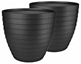 Macetas para Exterior de Plástico 30 cm (2 uds) Maceta plástico Grande para Plantas Macetero Interior Terraza Balcon para Jardinería. Tiestos Jardineras para Flores y Arboles