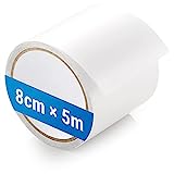ecooe Cinta de Reparación de Carpas 5M x 8CM Cinta de Carpa Profesional Impermeable Transparente Parche para Tienda Campaña Toldos de Carpa Recubiertos de PVC, Lonas
