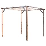 Verdelook - Cenador de pérgola de madera sin cubierta, 3 x 3 m, para decoración de exteriores y jardín
