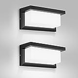 MICUTU Apliques Pared LED Exterior, 18W IP65 Impermeable Apliques Exterior, Lampara Exterior Pared Modernos, para Decoracion Pared Exterior, Balcón, Jardín, Porche, Camino, Patio (Blanco Frío, 2PCS)