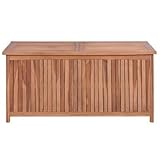 Wakects Baúl de jardín, baúl para exterior, baúl de madera de teca, almacenamiento de jardín al aire libre, con cubierta y forro impermeable y extraíble, 120 x 50 x 58 cm