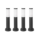 Forlight Koral (4 unidades) Baliza Exterior para Jardín Resistente al Agua IP55. Poste de Luz para Sendero y Camino. Lámpara Bolardo Gris Urbano 23W. Farolillo Moderno Zonas de Paso