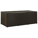 Caja de almacenaje jardín, Yumeng Arcon Exterior, Baul Almacenaje Exterior, Baul Jardin, Arcón Exterior Jardin, ratán sintético marrón 180x90x75 cm