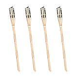 Pack de 4 Luces de jardín - Antorchas exterior de bambú - Ideal para Jardín - 150 M