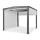 Blumfeldt Pantheon Sky Solid Pérgola de Jardín, Carpa Plegable 3 x 3 m, Techo Policarbonato, Cenador Cortinas Exterior, Cenador para Todo el Año, Marco Aluminio, Carpas para Exteriores, Gris Claro