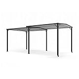 Blumfeldt Pantheon Solid Sky Pérgola de Jardín, Carpa Plegable 3 x 5,6 m, Techo de Policarbonato, Cenador Marco Aluminio, Resistente y Duradero, Pergolas de Jardin, Carpas para Exteriores, Gris Oscuro