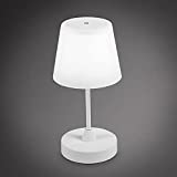 B.K.Licht I Luz de mesa LED de exterior I Lámpara de mesa IP44 I Lámpara de jardín con batería I Lámpara de mesa de noche I Lámpara de lectura I Atenuable I Blanco