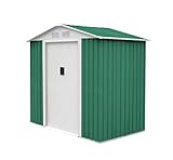 GARDIUN KIS12140 - Caseta Metálica Yorkshire 2,43 m² Exterior 121x201x190 cm Acero Galvanizado Verde