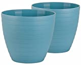 Macetas para Exterior de Plástico 15 cm (2 uds) Maceta plástico Grande para Plantas Macetero Interior Terraza Balcon para Jardinería. Tiestos Jardineras para Flores y Arboles