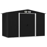 Leepesx Caseta de jardín, Armario Exterior Jardin, Casas Prefabricadas para Vivir, Casetas De Jardin, Cobertizo Exterior, Casa Jardin Exterior, de Acero Gris Antracita 257x205x178 cm