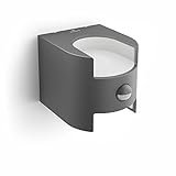 Philips myGarden Grass - Aplique de exterior, con sensor de movimiento, LED, 4.5 W, IP44, aluminio, color antracita