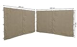 QUICK STAR 2 Paneles Laterales con Cremallera 400/300x197cm para pabellones 3x4m Pared Lateral Beige RAL 1001