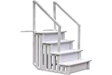 Gre EPE30 - Escalera Sintética para Piscina Enterrada, Color Blanco, 80 x 92 x 206 cm