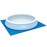 BESTWAY 58002 - Tapiz de Suelo Protector 396x396 cm para Piscina Redonda con Diámetro 366 cm de PVC Resistente Cuadrado Color Azul Fácil de Instalar y Almacenar