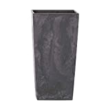 Maceta Alta 26,6 L Prosperplast Urbi Square Effect de plástico con depósito en Color Antracita, 50 (Alto) x 26,5 (Ancho) x 26,5 (Profundo) cms