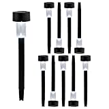 Pack Ahorro 10 Balizas Solares LED de Jardín Negras 7hSevenOn Outdoor | Iluminación Exterior Solar | Luz Solar de Suelo para Jardín | Luz Fría Blanca 6000K y 0,06W