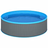 Deufre Piscina Desmontable Redonda, Piscinas Desmontables Grandes, Piscina Acero 350x90 cm Gris y Azul