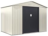 Caseta de jardín metálica Nebraska - 5,30 m² - Beige/Gris Antracita