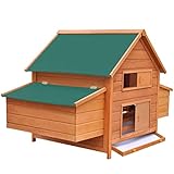 Susany Gallinero de Madera para Exterior, Conejera Jaula Grande Gallinero de Madera Gallinero Exterior Grande Hecho de Madera con Puerta Zona Cerrada y Espacio 157x97x110 cm