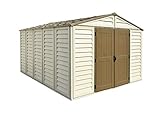 Duramax - caseta cobertizo jardín - WOODBRIDGE PLUS 10.5 x 13 - Poliuretano PVC - color beige -marrón