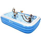 Duerer Piscina Hinchable Rectangular Piscina Infantil Inflable, Piscina Familiar En El Patio Trasero, Fiesta AcuáTica De Verano, Exterior, JardíN, Adultos, Juego Simple - 305cm x 182cm x 56cm
