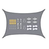 HUTHIM Toldos Exterior Terraza Rectangular 3m x 4m (Zona sombreada 2,6x3,6m), Toldo Vela Impermeables para Pergolas Patio Jardin Balcon, Tela Lonas Resistentes con Accesorio, 95% de Bloque UV, Gris