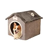 Casa de Perro Interior,Alfombrilla Plegable para Cama de caseta de Perro | Tienda de campaña para Perros cálida y Suave con cojín Desmontable, cálido en Invierno, Universal para Gatos y Perros Shenbo