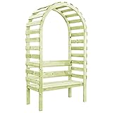 Chenshu Pérgola de jardín con Banco, Pergolas para Terraza, Toldo Pergola, Pergola Jardin Exterior, Madera de Pino 130x60x230 cm