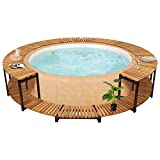 Tidyard Borde de Jacuzzi Jardín Patio Terraza Borde de Piscina Borde de Madera para Jacuzzi Madera Maciza de Acacia 273x53 cm