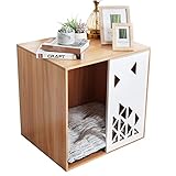 BingoPaw Cama Perro Pequeños Gato: Cama Gato Gueva Caseta Iglú para Perros Gato Mueble Estilo Mesita de Noche Auxiliar Casa Casita para Mascotas con Colchon Colchoneta Perro Interior 60x50x60cm