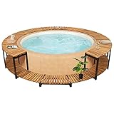 Festnight Borde Bañera Hidromasaje Redondo de Madera Borde Soporte de Bañera Accesorios de Protección Piscinas Duradero Robusto Resistente 273 x 53 cm