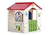 Chicos - Country Cottage Casita Infantil de Exterior e Interior | Fabricada en plástico Resistente y Duradero | Color Beige con tejado Rojo | Medidas 84 x 103 x 104 cm (89607)