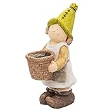 Wichtelstube-Kollektion Figura de jardÃn XL Julia como jardinero con maceta, figuras decorativas para el jardÃn, resistentes a la intemperie, para exteriores, con macetero
