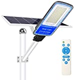Kingwei 400W Farolas Solares Exterior LED con Placa Solar,Farolas Solares Exterior 6500k Luz Blanca Fria Farola Solar Impermeable IP65 con Control Rem