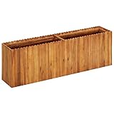 Festnight Macetero de Madera para Jardín Jardinera de Madera Maciza de Acacia Jardinera Madera de Jardín Maceteros Exterior 150x30x50 cm