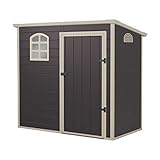 GARDIUN KSP38105 - Caseta de Resina Flat Roof - 2,12 m² 111x191x195 cm Gris Antracita