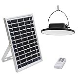 ELEDCO Lámpara Solar Colgante LED, Exterior, Interior, Luces Solares con Placa Solar, Batería, Mando a Distancia, IP65, Autonomía 8-15 Horas… (1 Lámpara, Luz Neutra 4000K)