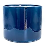 ALFAREROS DAMIAN CANOVAS Maceta Artesanal de Barro, Modelo Tubo esmaltada en Azul Ravel