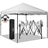 COBIZI Carpa Plegable 3x3 Impermeables Cenador Carpa de Jardin Exterior Protección UV 50+ Pergola Plegable de Jardin con Bolsa de Ruedas, Cuerda y Clavos, Gazebo para Festival, Fiesta, Camping, Blanco