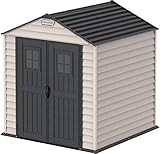Duramax - caseta cobertizo jardín - STOREMAX PLUS 7X7 - Resina PVC - color gris antracita - 2.1 x 2.1 x 2.3 metros - incluye suelo