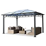 TOOLPORT Cenador de Jardín 3x4 m Marco de Aluminio Aprox. 8mm Policarbonato Techo Gazebo de Jardín sin Cortinas Laterales