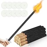 Lospitch Antorchas de cera natural, 200 unidades, con protección para las manos, 100 minutos de combustión, antorchas infantiles, diversión para caminatas nocturnas