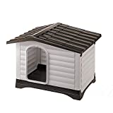 Ferplast Caseta de Exterior, Caseta para Perros DOGVILLA 90 en Resina Termoplástica Resistente, Pared Lateral Abatible