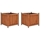Tidyard Arriate Exterior Grande Macetero Huerto Urbano Maceta Arriates 2 Unidades Madera de Abeto 50x50x50 cm