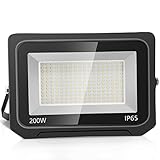 20000 Lúmenes Focos LED 200W Exterior con LED Foco Proyector IP65 Luz fría 6500K Proyector LED Exterior LED Floodlight Exterior Iluminación Decoración para Jardín, Parque, Garaje, Hotel, Patio